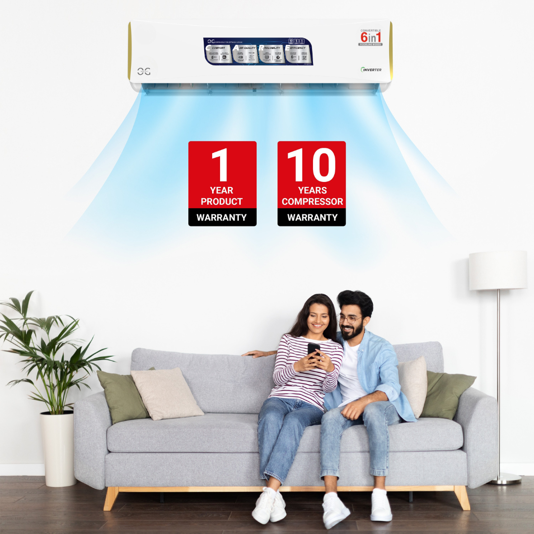 O.G ELECTRIC 2.0 ton 3 Star, Inverter Split AC (Copper, 4-in-1 Adjustable Mode, Anti-dust Filter, ASG243IOG, White)