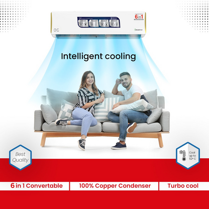 O.G ELECTRIC 2.0 ton 3 Star, Inverter Split AC (Copper, 4-in-1 Adjustable Mode, Anti-dust Filter, ASG243IOG, White)