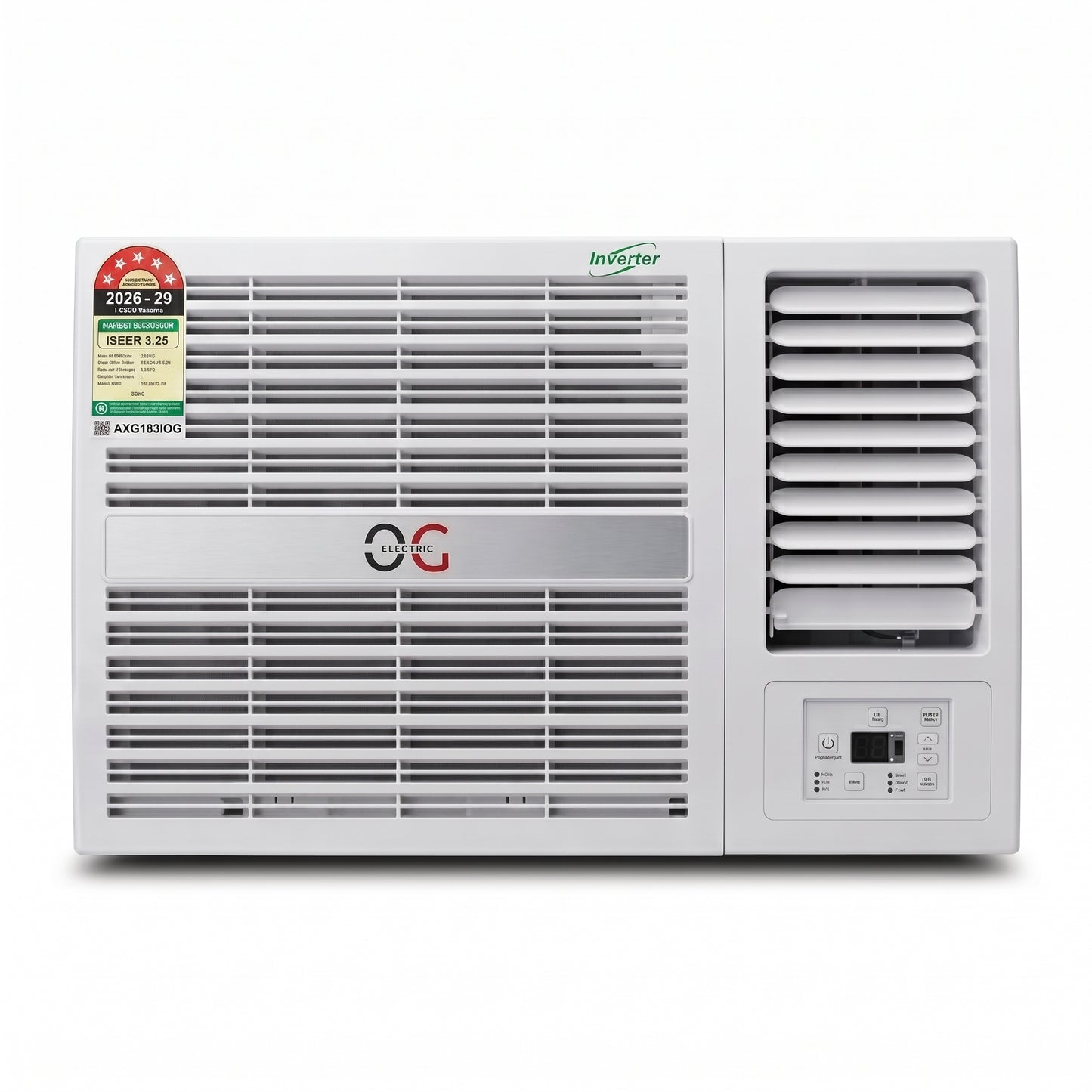 O.G ELECTRIC 1.5 Ton, 3 Star, Inverter Window AC (Copper, 4-in-1 Adjustable Mode, 2025 Model, AXG183IOG, White)