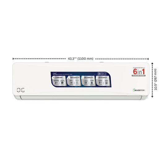 O.G ELECTRIC 2.0 ton 3 Star, Inverter Split AC (Copper, 4-in-1 Adjustable Mode, Anti-dust Filter, ASG243IOG, White)