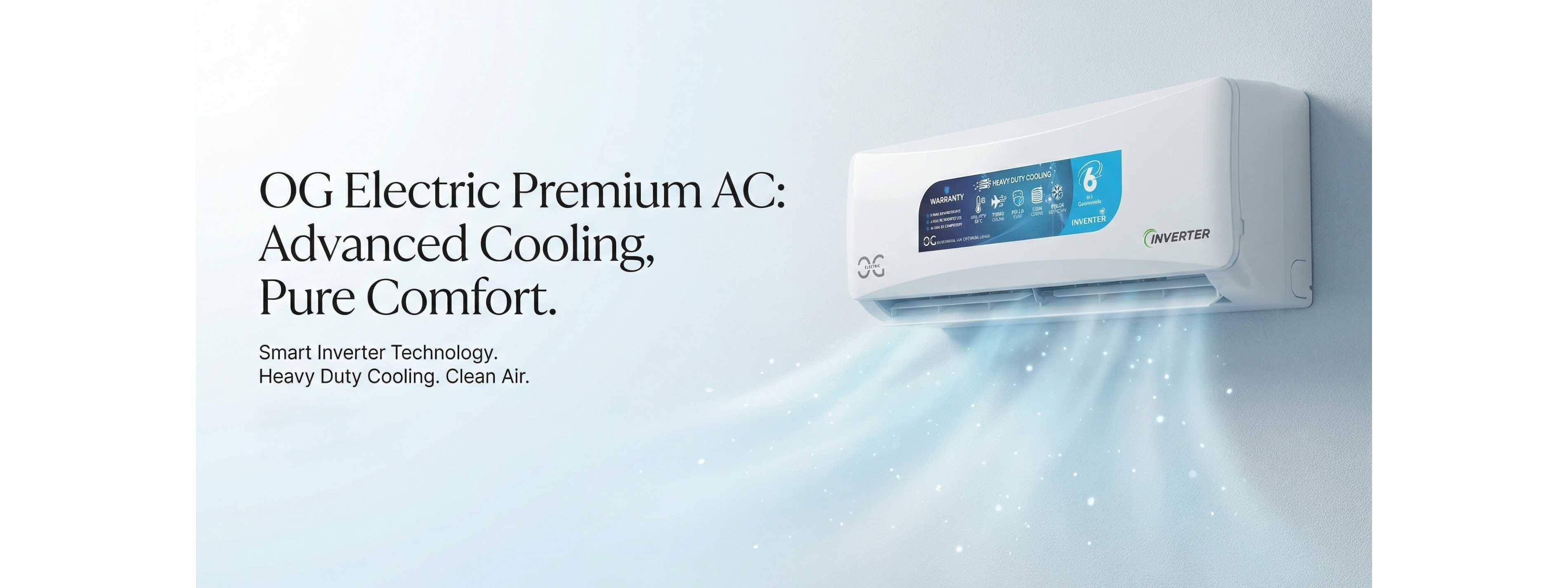 og electric split ac heavy duty cooling 6in1 convertiable 